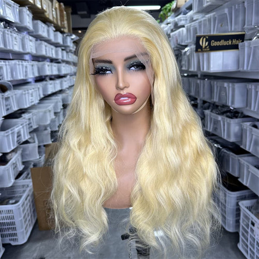 13x4 Transparent full frontal wig body wave 180% density 613 - Goodluck Hair